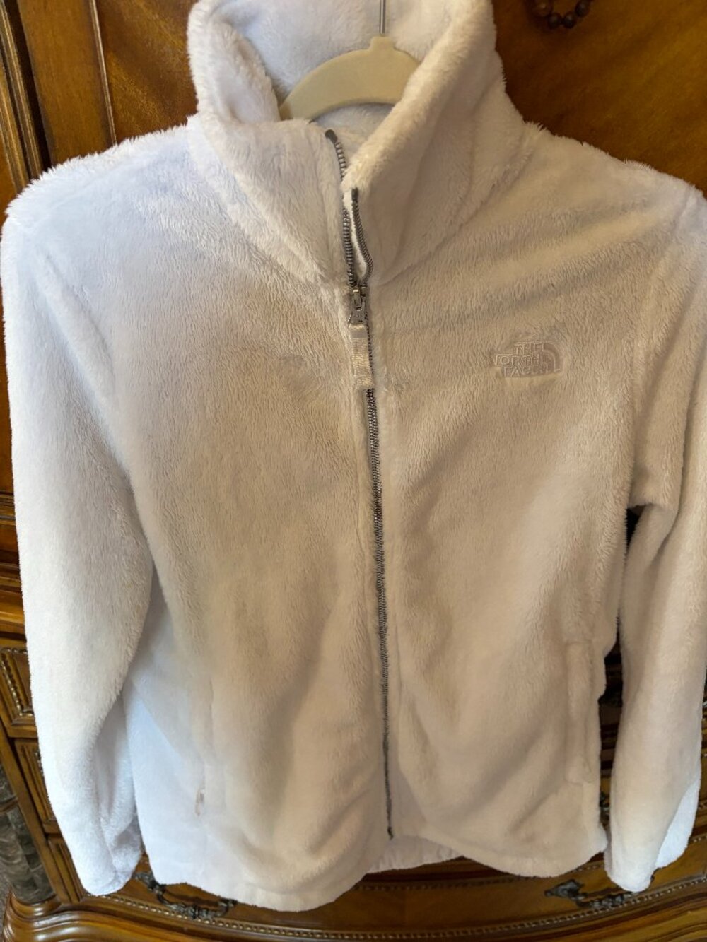 White North Face Zip Up Size M